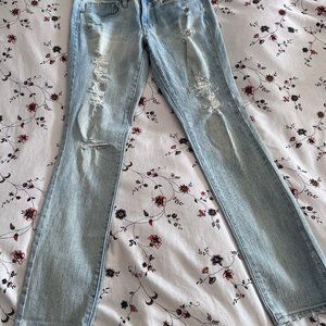 American Eagle Light Blue Denim Ripped Skinny Jeans